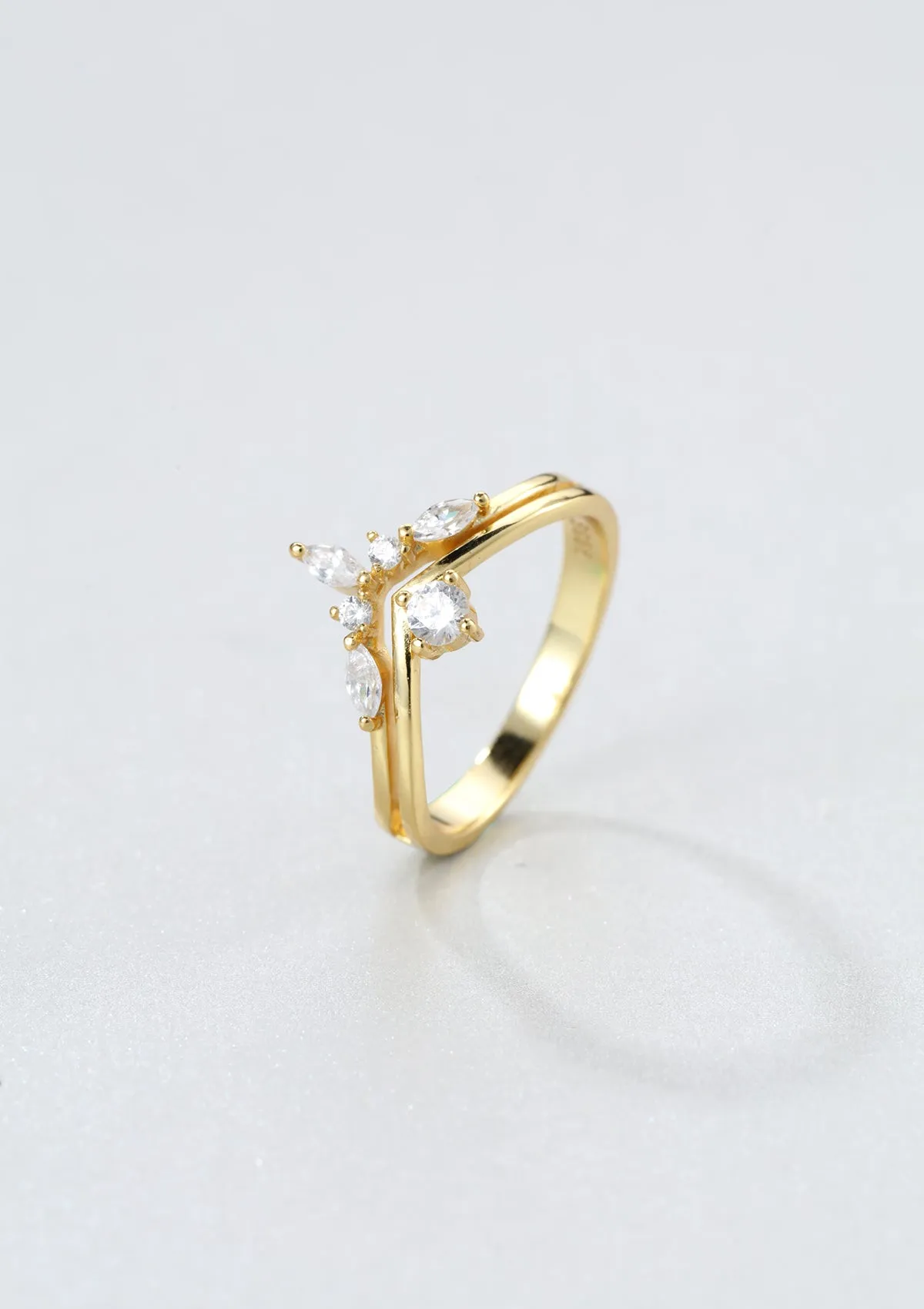 Gemstone Crown Ring Sterling Silver Gold