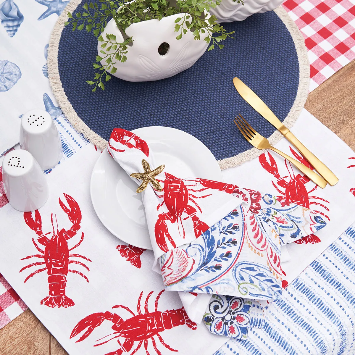 Gold Starfish Napkin Ring, Set of 4
