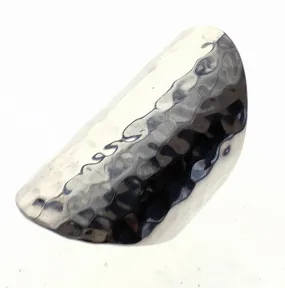 Hand Beaten 925 Solid Sterling Silver Oval Ring