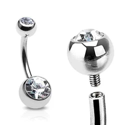 Internally Threaded Belly Ring - Long 1/2''