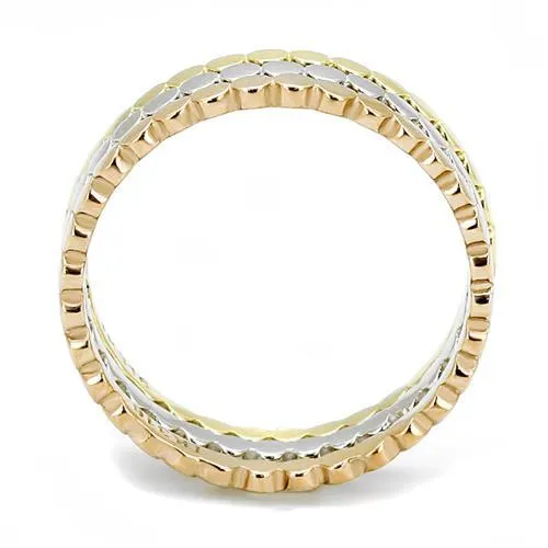 IP Gold & IP Rose Gold (Ion Plating) Stainless Steel Ring with No Stone for Women Style TK3180
