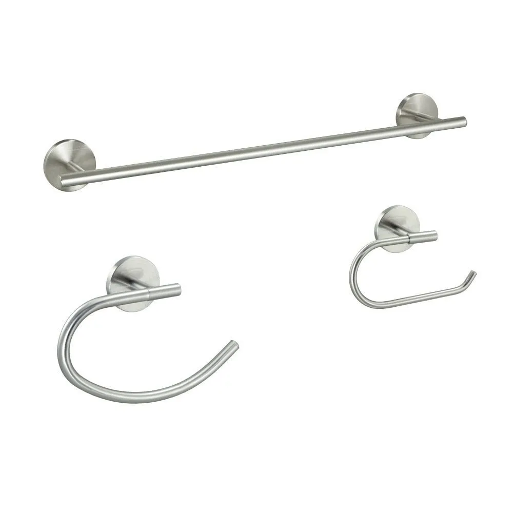 Kain Series 3 Piece Satin Nickel Bathroom Hardware Set