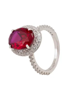 Katherine Gemstone Cocktail Ring Silver Ruby