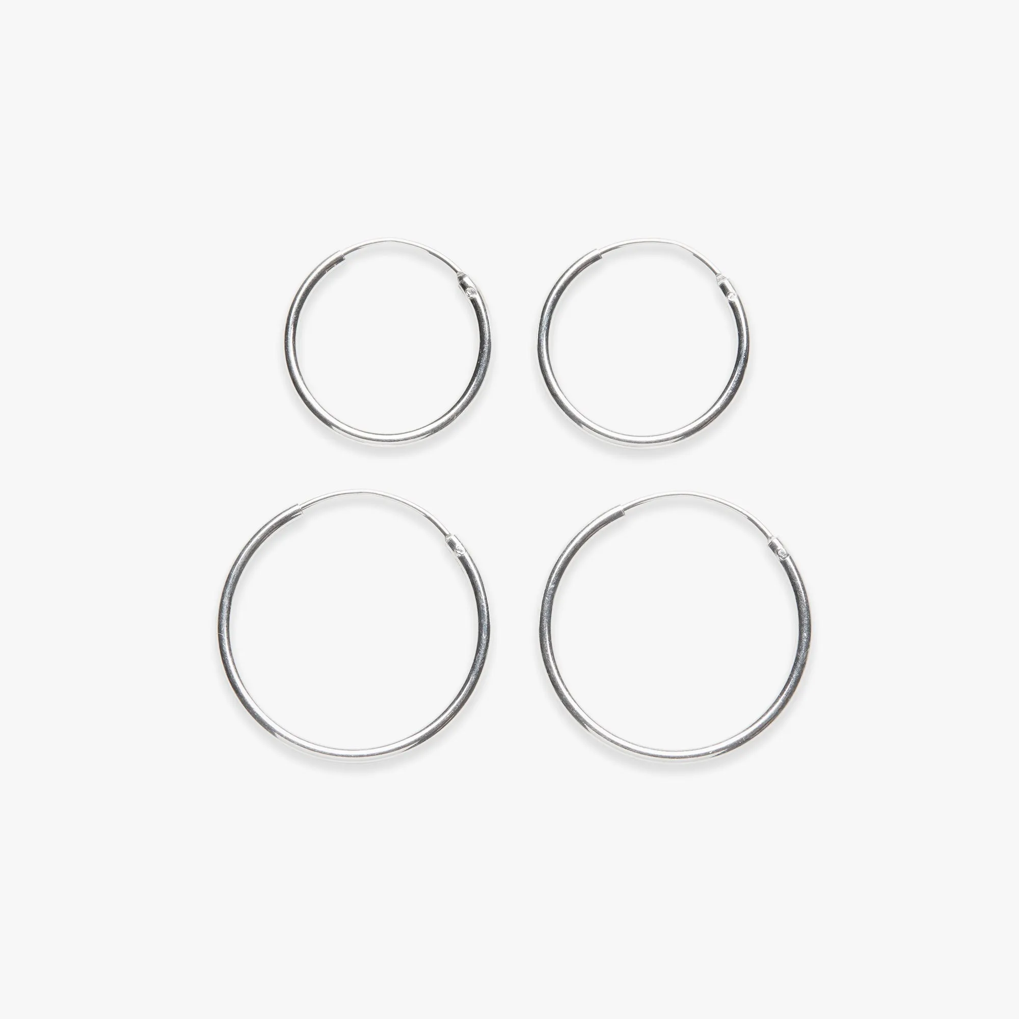 Large minimal plain earring silver