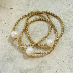 Luminous Pearl Orbit Stretch Bracelet