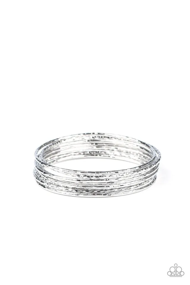 Paparazzi Bracelet ~ Thanks For GLISTENING - Silver