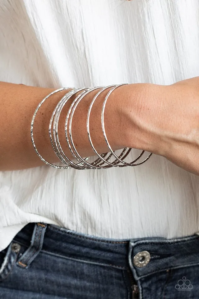 Paparazzi Bracelet ~ Thanks For GLISTENING - Silver
