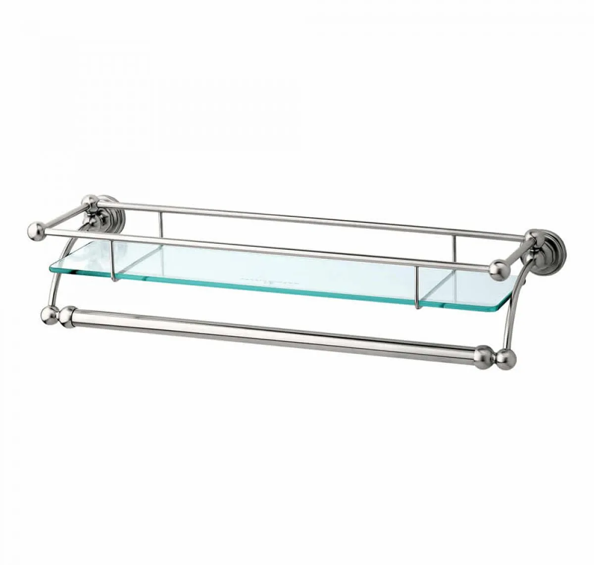 Perrin and Rowe Traditional Glass Shelf with Towel Rail