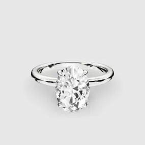Plain Shank Lab Grown Diamond Solitaire Ring-Oval