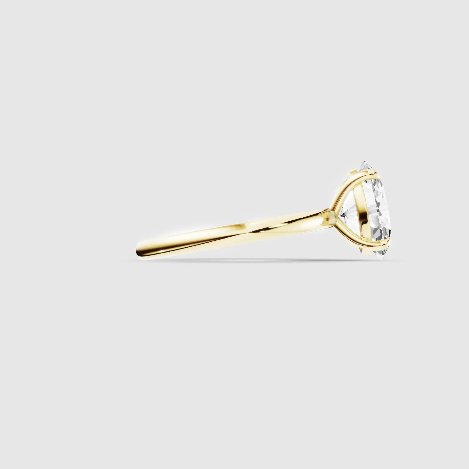 Plain Shank Lab Grown Diamond Solitaire Ring-Oval