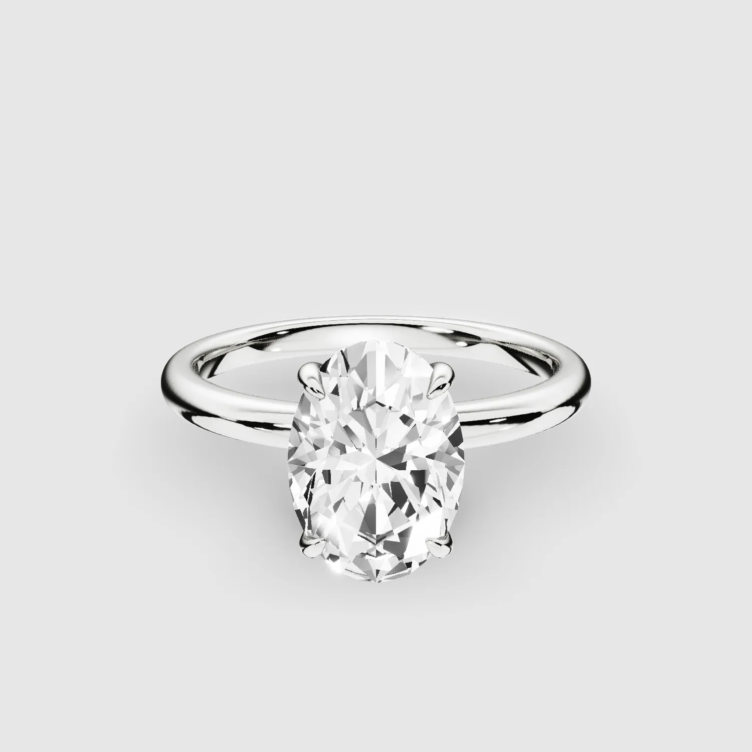 Plain Shank Lab Grown Diamond Solitaire Ring-Oval