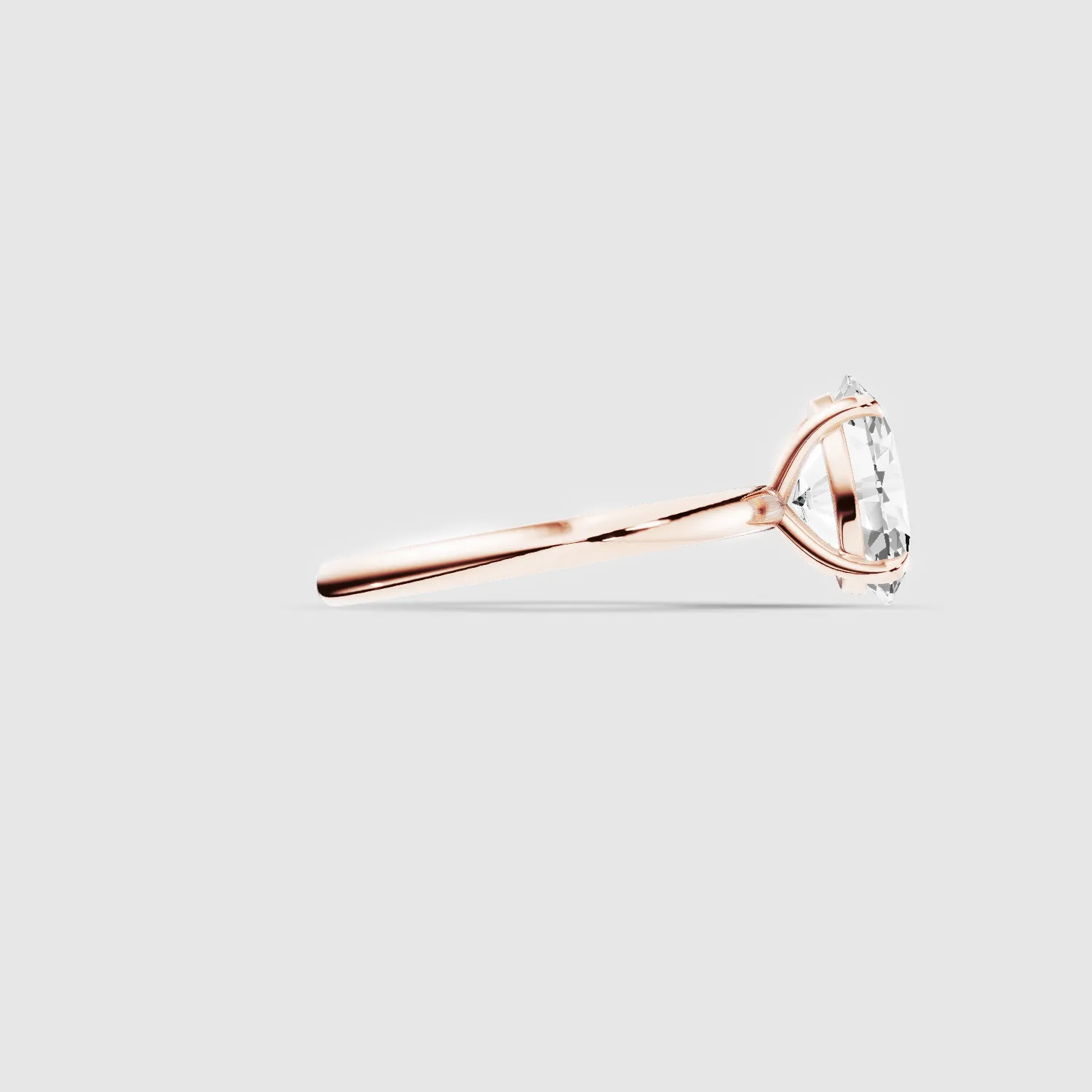 Plain Shank Lab Grown Diamond Solitaire Ring-Oval
