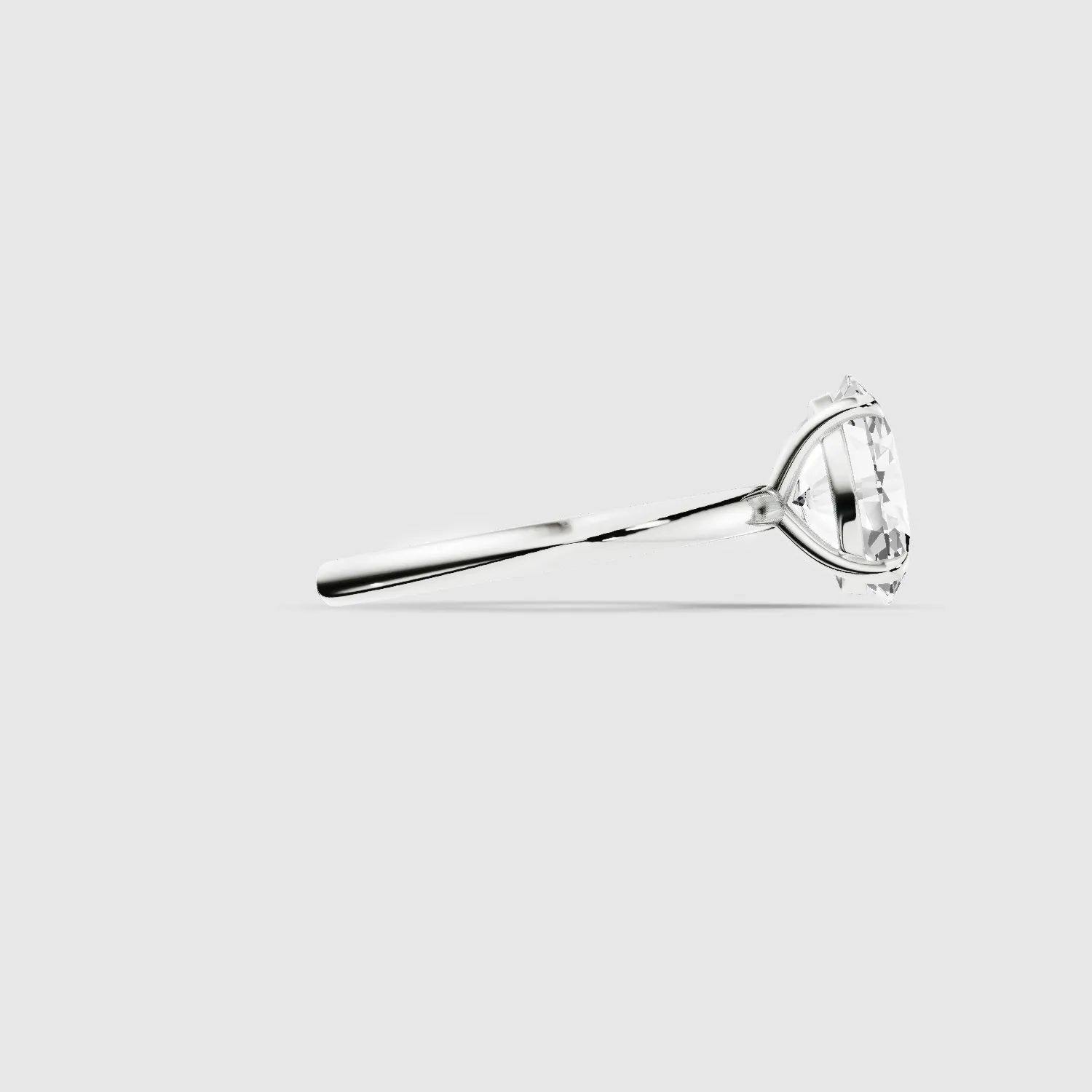 Plain Shank Lab Grown Diamond Solitaire Ring-Oval