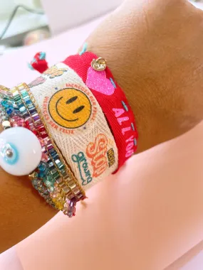 Positive vibes name bracelet