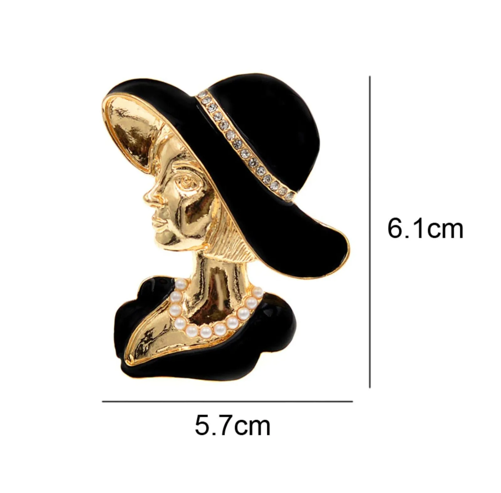Pretty lady personality brooch retro vintage look gold plated royal pin ggg23