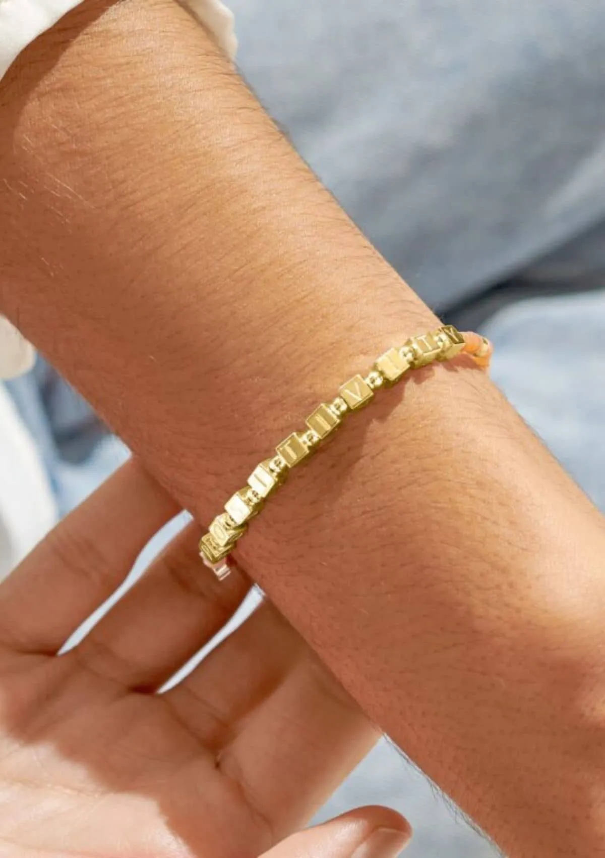 "Positivity" Silver Stretch Bracelet