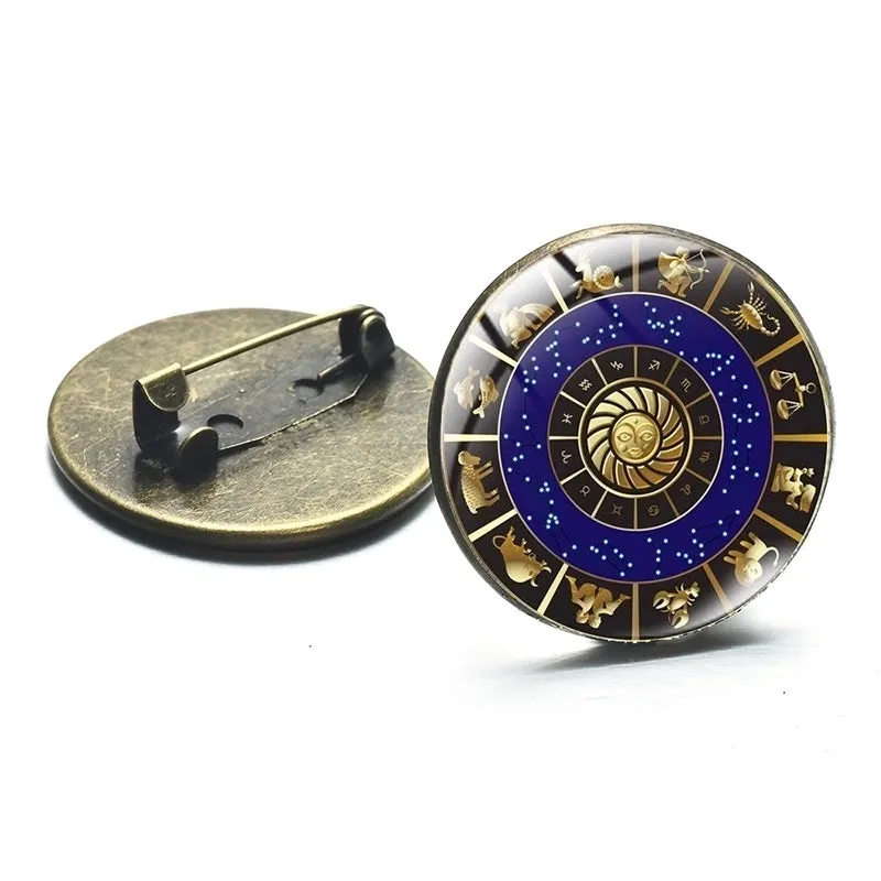 Retro Constellation Alloy Glass Unisex Brooches