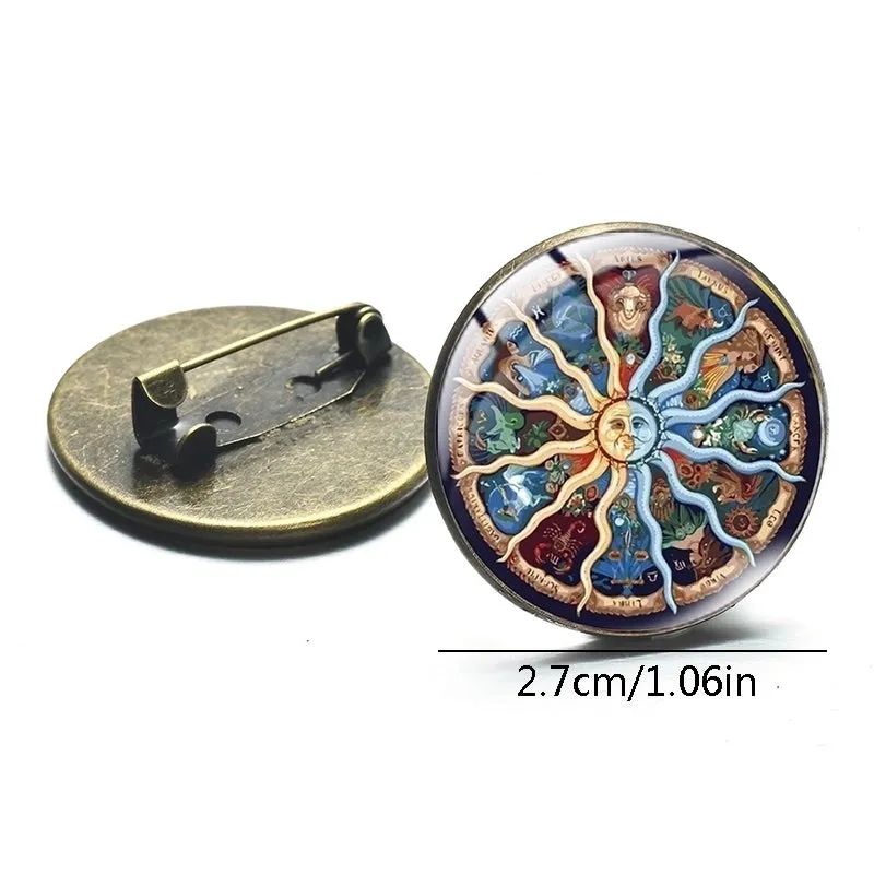 Retro Constellation Alloy Glass Unisex Brooches
