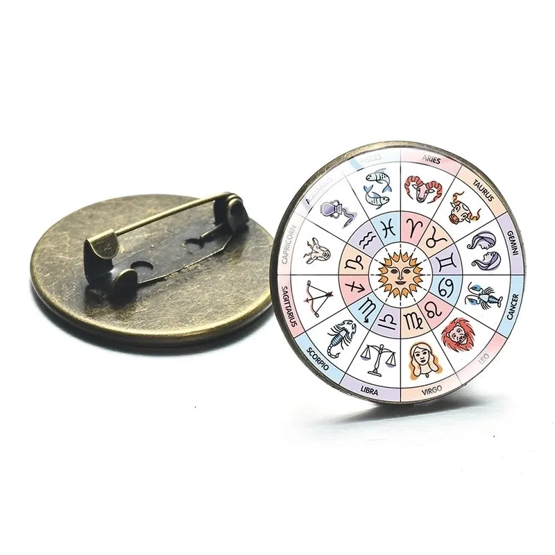 Retro Constellation Alloy Glass Unisex Brooches