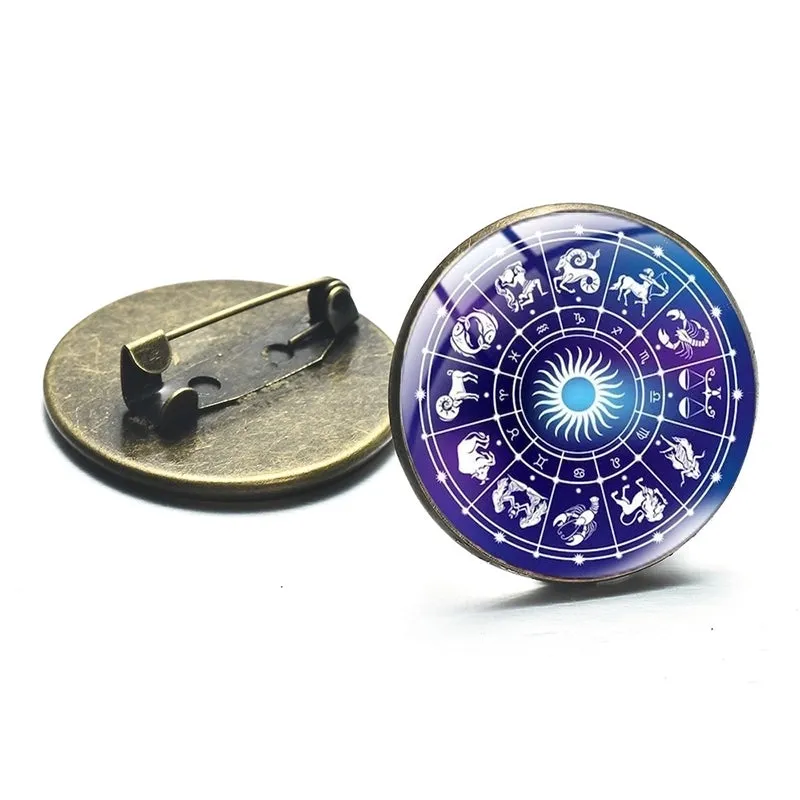 Retro Constellation Alloy Glass Unisex Brooches