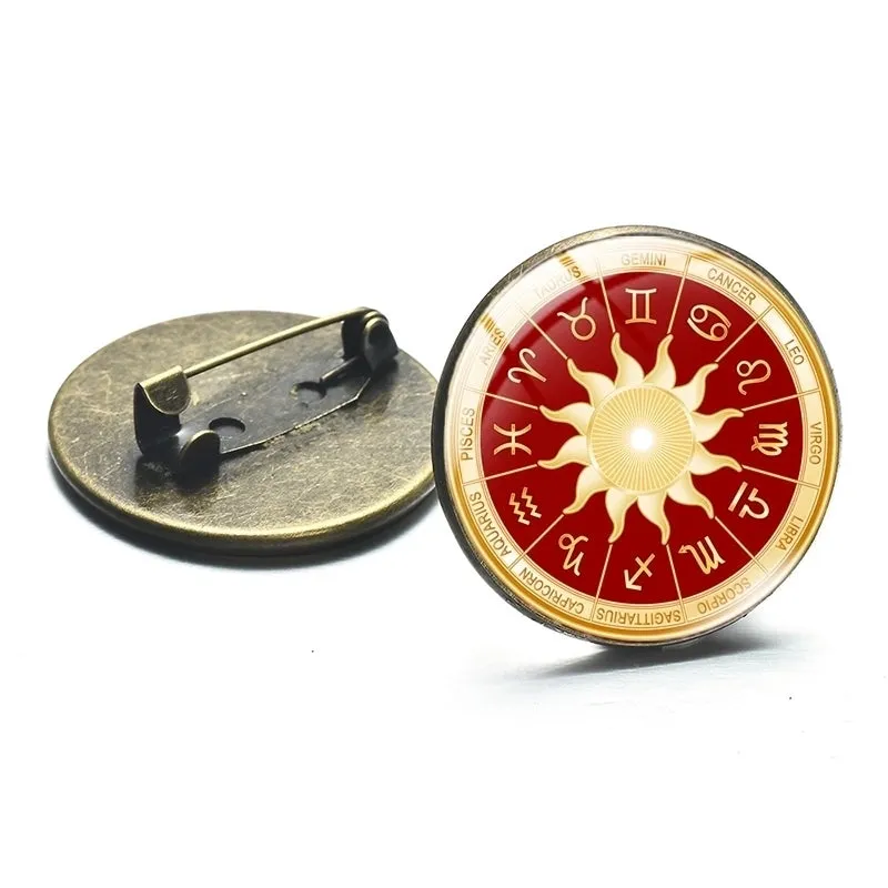 Retro Constellation Alloy Glass Unisex Brooches