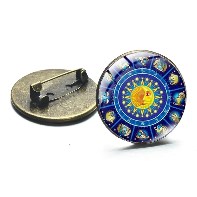 Retro Constellation Alloy Glass Unisex Brooches