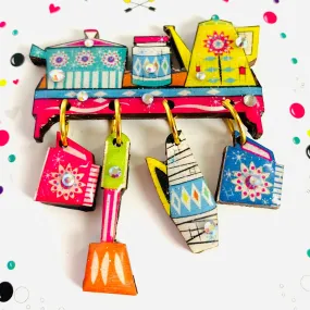 Retro Kitchen Essentials Brooch by Rosie Rose Parker