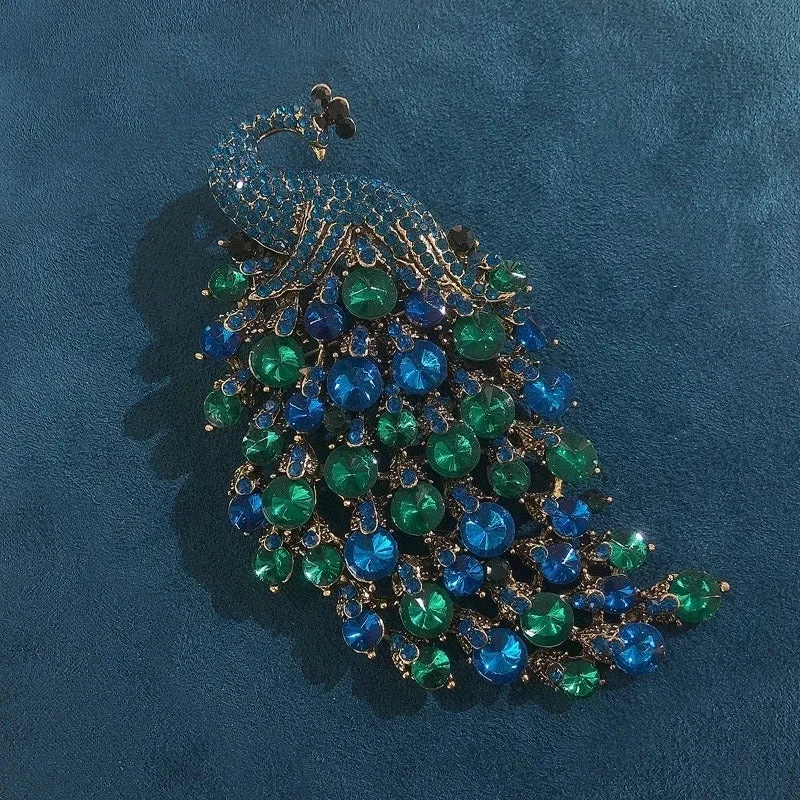 Retro Pin Animal Peacock Alloy Plating Inlay Rhinestones Unisex Brooches
