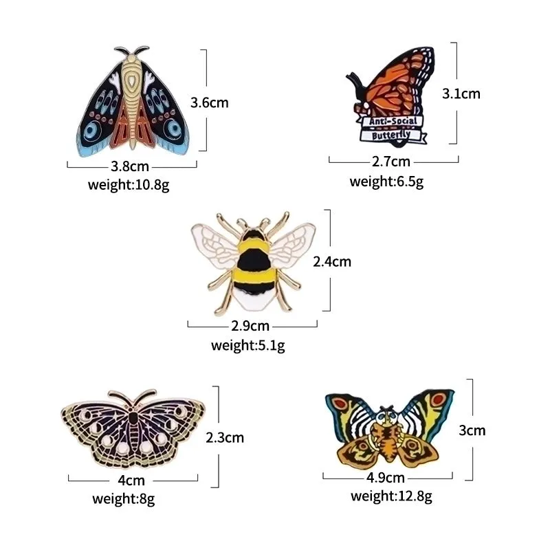 Retro Pin Butterfly Alloy Enamel Unisex Brooches