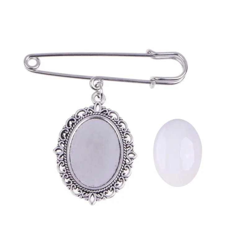 Retro Pin Color Block Alloy Plating Women's Brooches 1 Piece