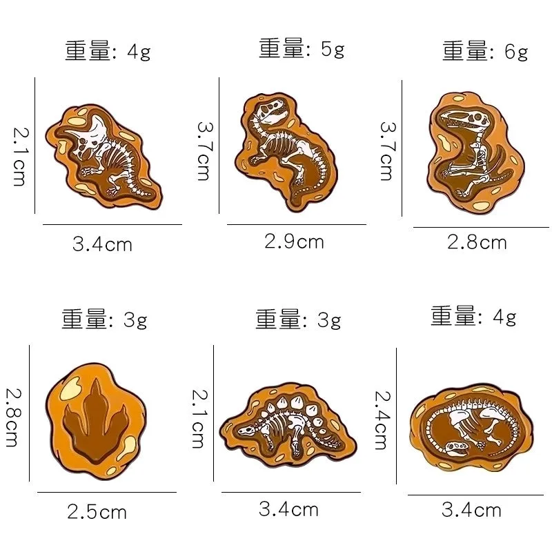 Retro Pin Dinosaur Alloy Plating Unisex Brooches