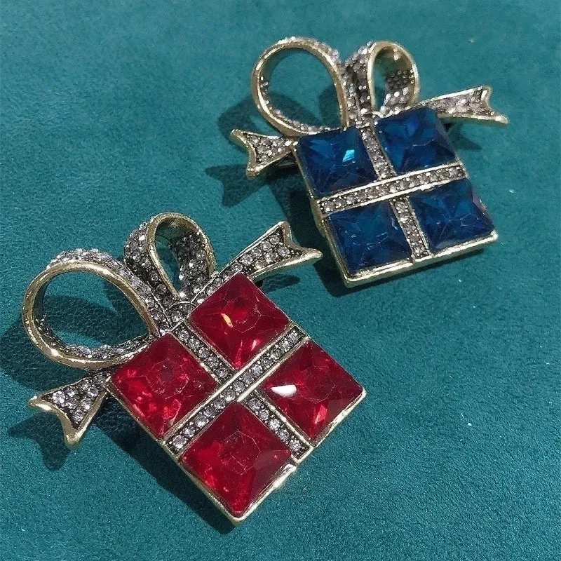 Retro Pin Gift Box Alloy Plating Artificial Gemstones Unisex Brooches