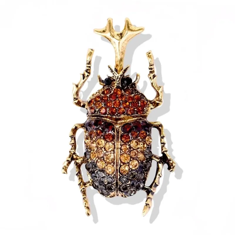 Retro Pin Insect Alloy Plating Inlay Rhinestones Unisex Brooches