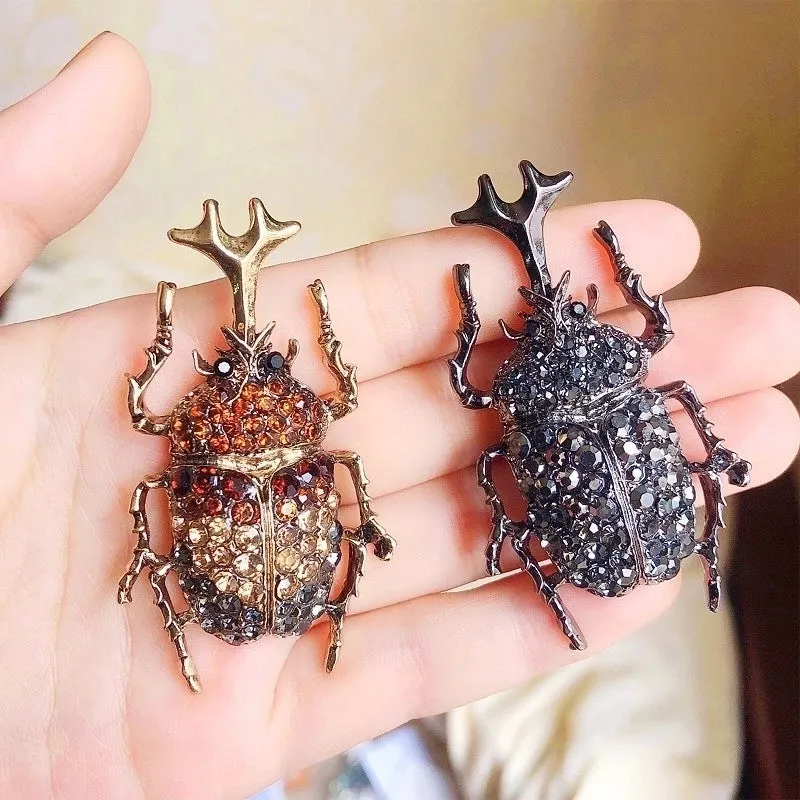 Retro Pin Insect Alloy Plating Inlay Rhinestones Unisex Brooches