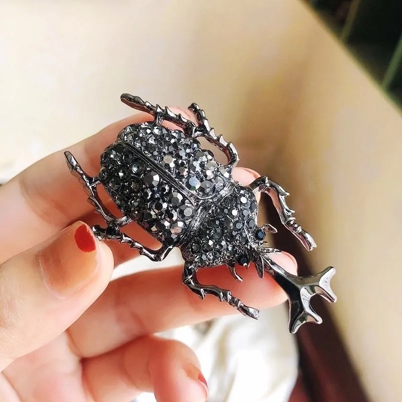 Retro Pin Insect Alloy Plating Inlay Rhinestones Unisex Brooches