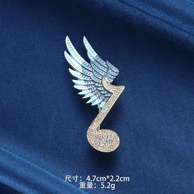 Retro Pin Notes Alloy Inlay Rhinestones Women'S Brooches