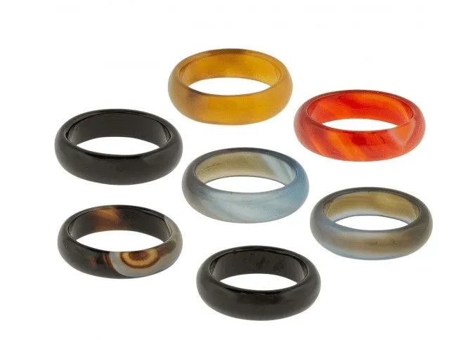 Ring -Agate -Asst'd Colors -Size 6-10