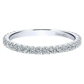 Round Diamond Pave Stackable Birthstone Ring 14K White Gold