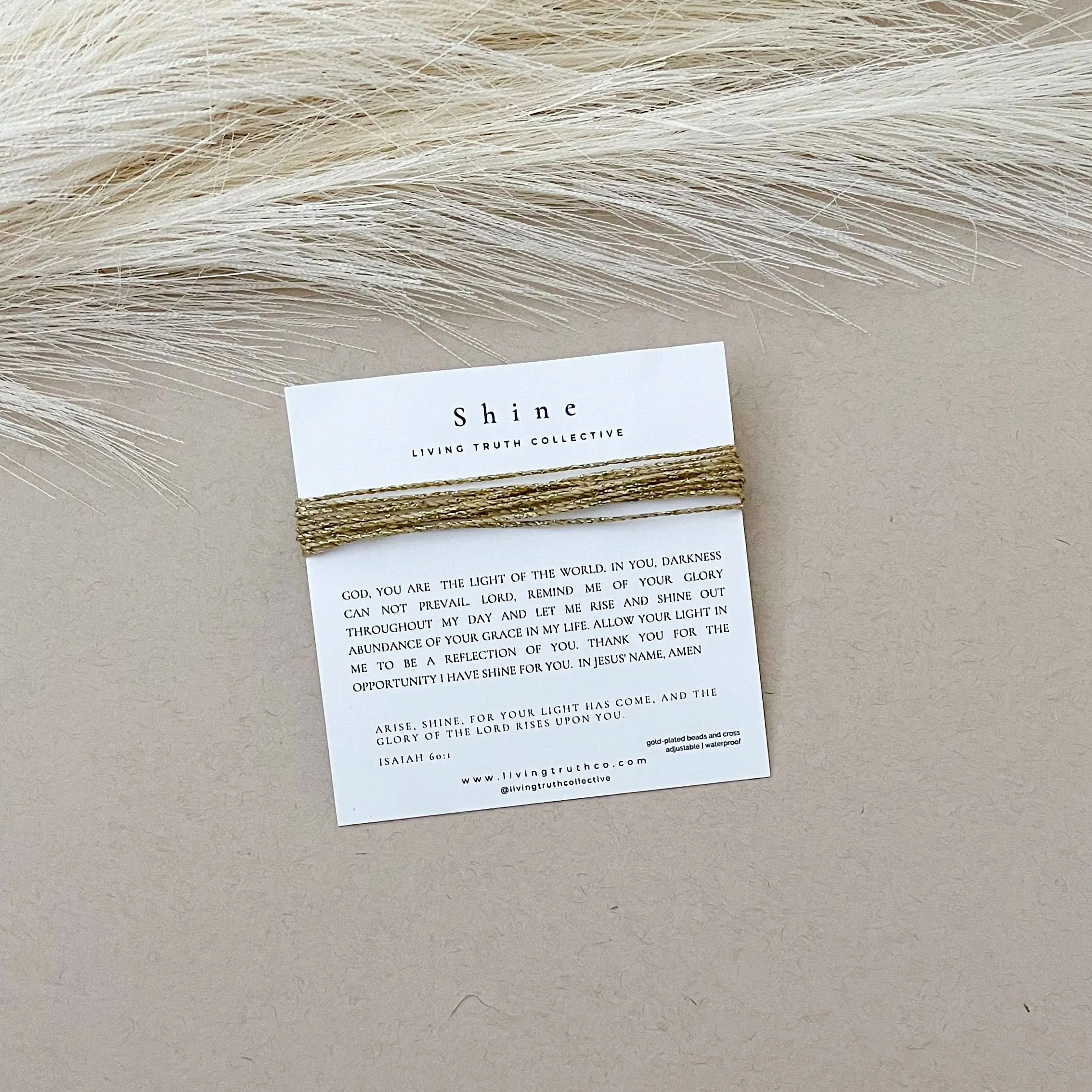 Shine Bracelet   Prayer Card