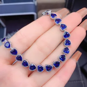 Silver 925 Women&#39;s Bracelet Jewelry Women&#39;s Hand Bracelet Christmas Shipping Free Luxury gem Natural Sapphire Bracelet Women