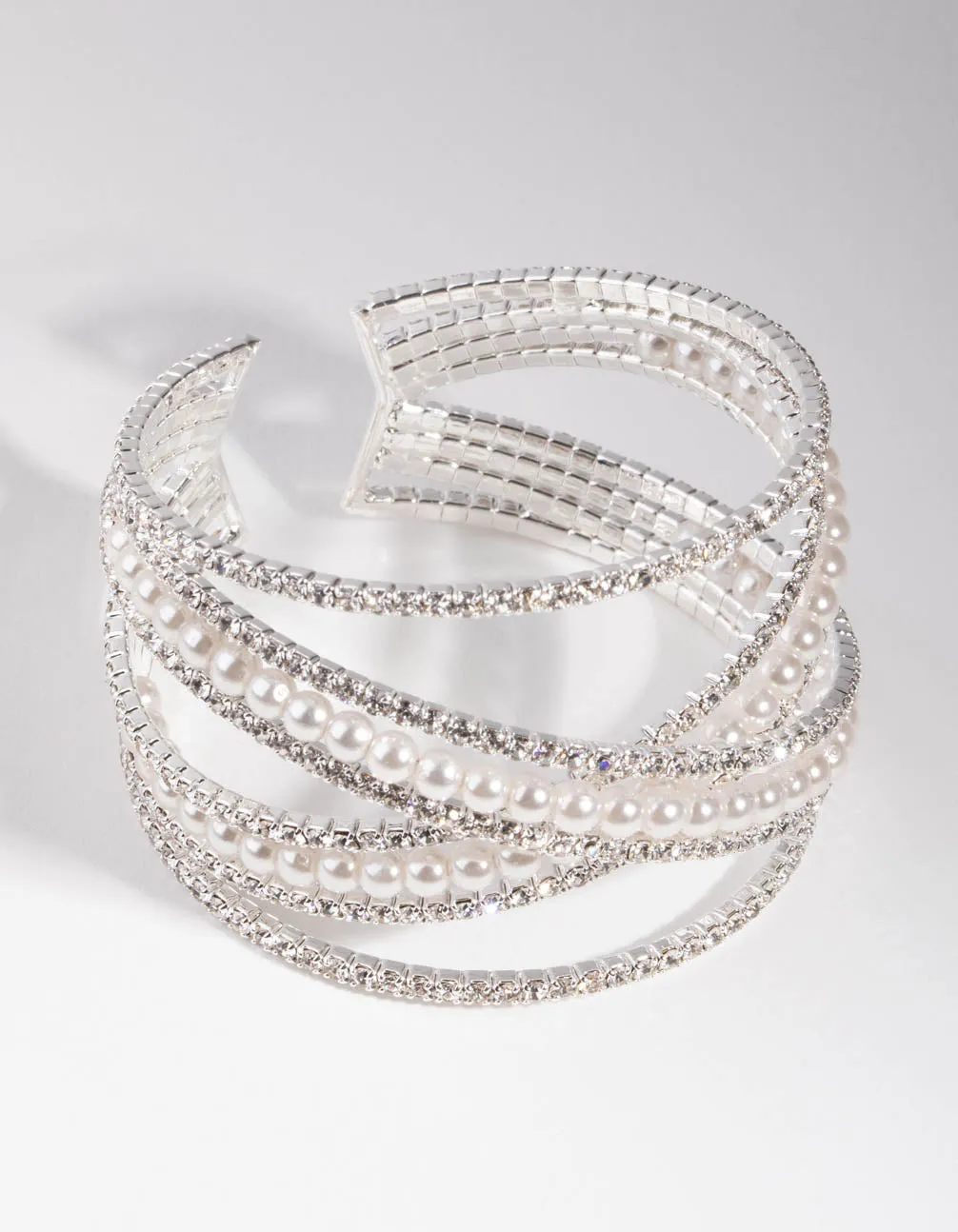 Silver Zigzag Pearl Bracelet