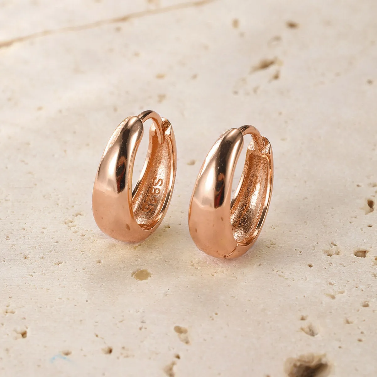 Small Dome Hoop Earrings Sterling Silver
