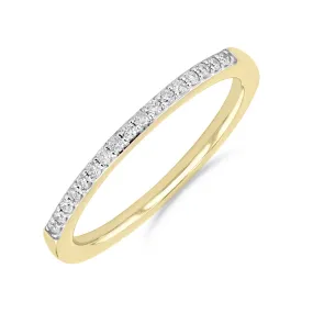 Soleil Collection 0.10ct Round Brilliant Diamond Half Eternity Ring | 9K Solid Yellow Gold