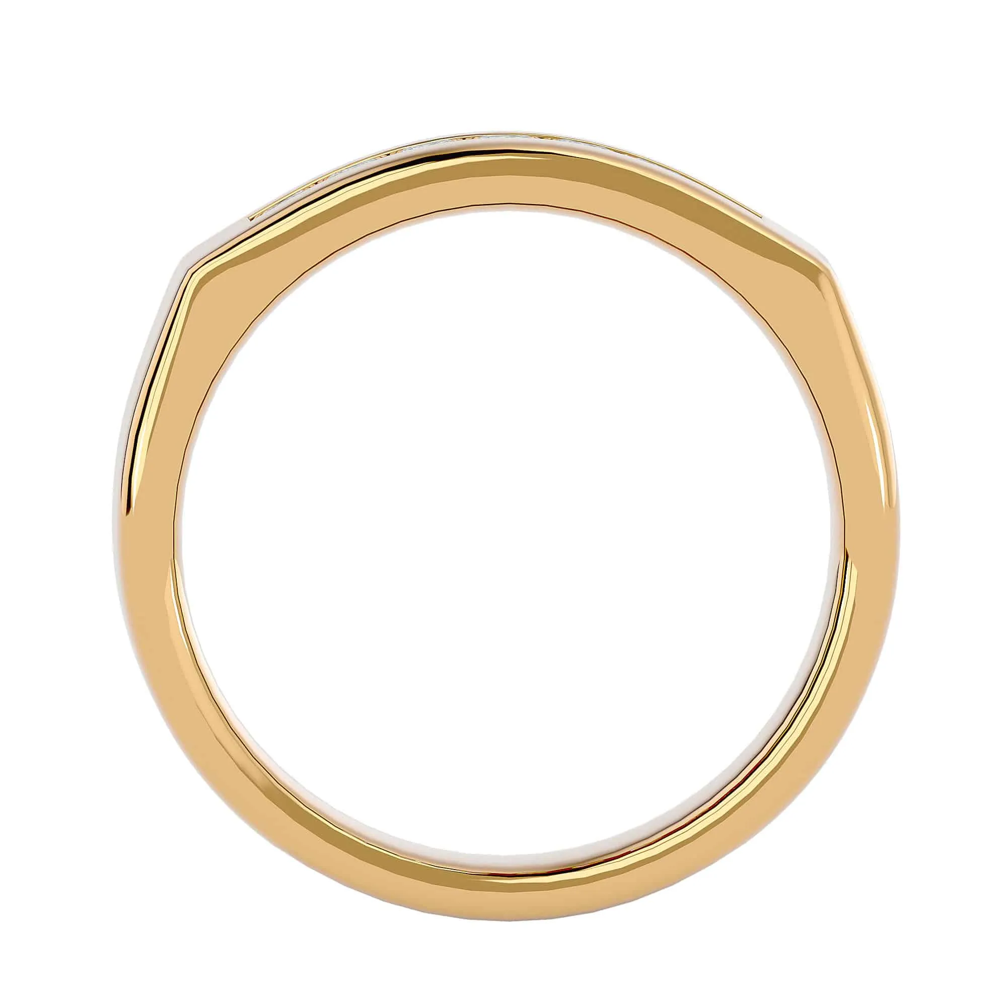 Square Diamonds Solid Men’s Wedding Ring