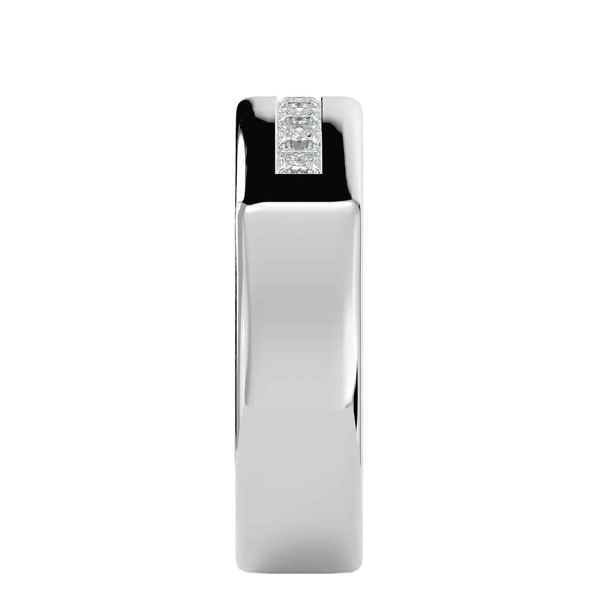 Square Diamonds Solid Men’s Wedding Ring