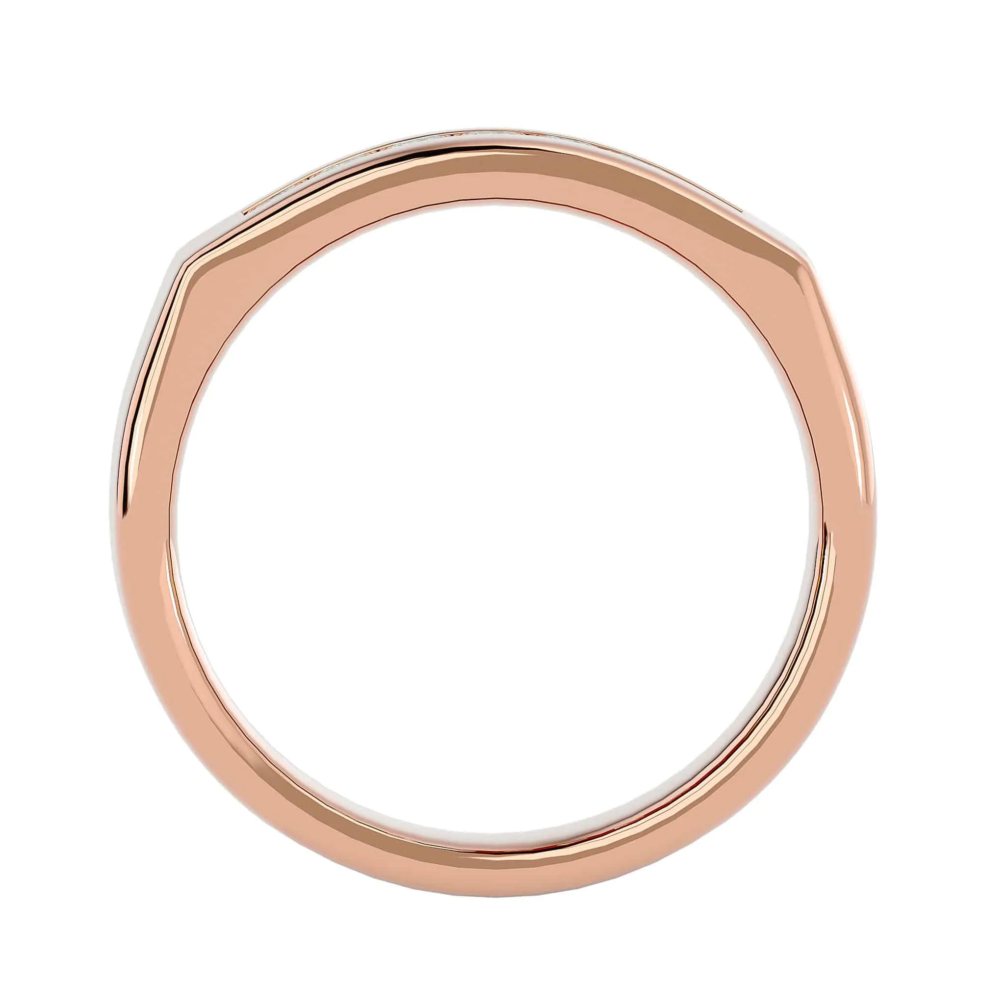 Square Diamonds Solid Men’s Wedding Ring