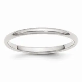 Sterling Silver 2mm Half-Round Wedding Band Ring