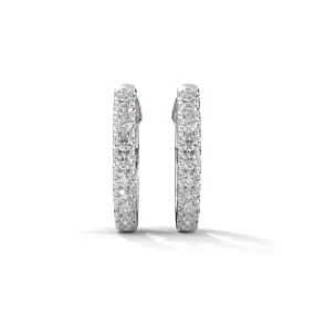 Sterling Silver Diamond Hoop Earrings