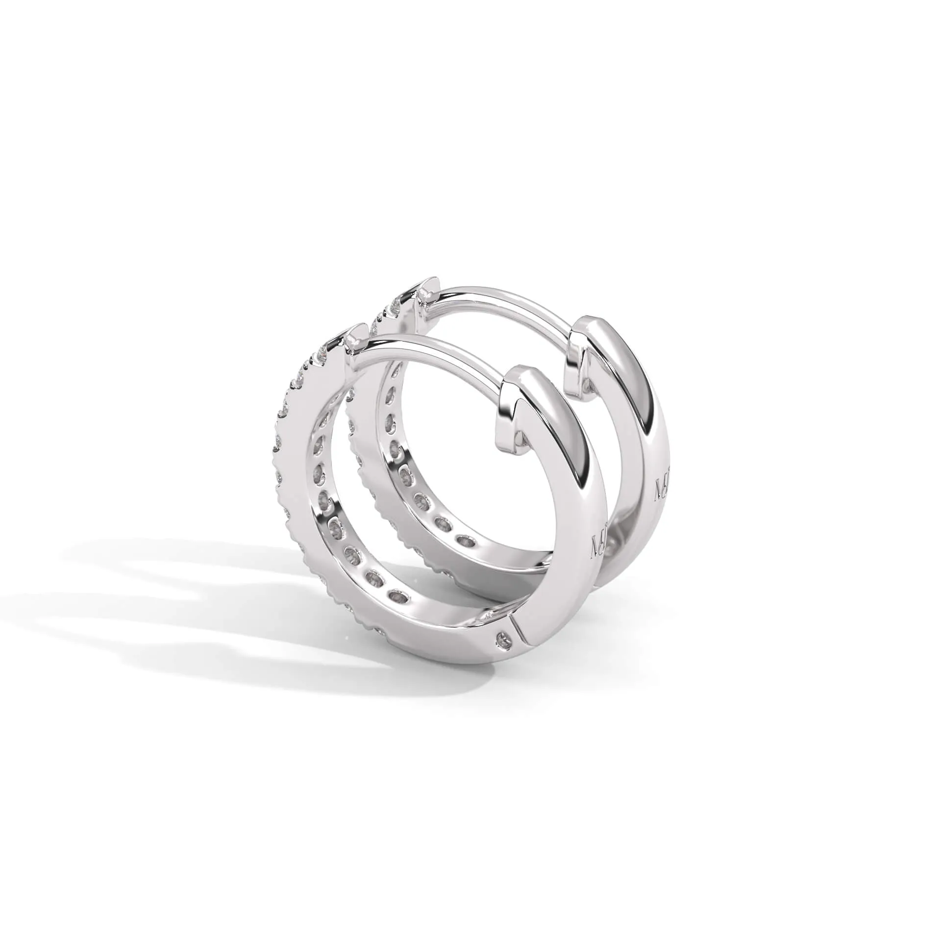 Sterling Silver Diamond Hoop Earrings