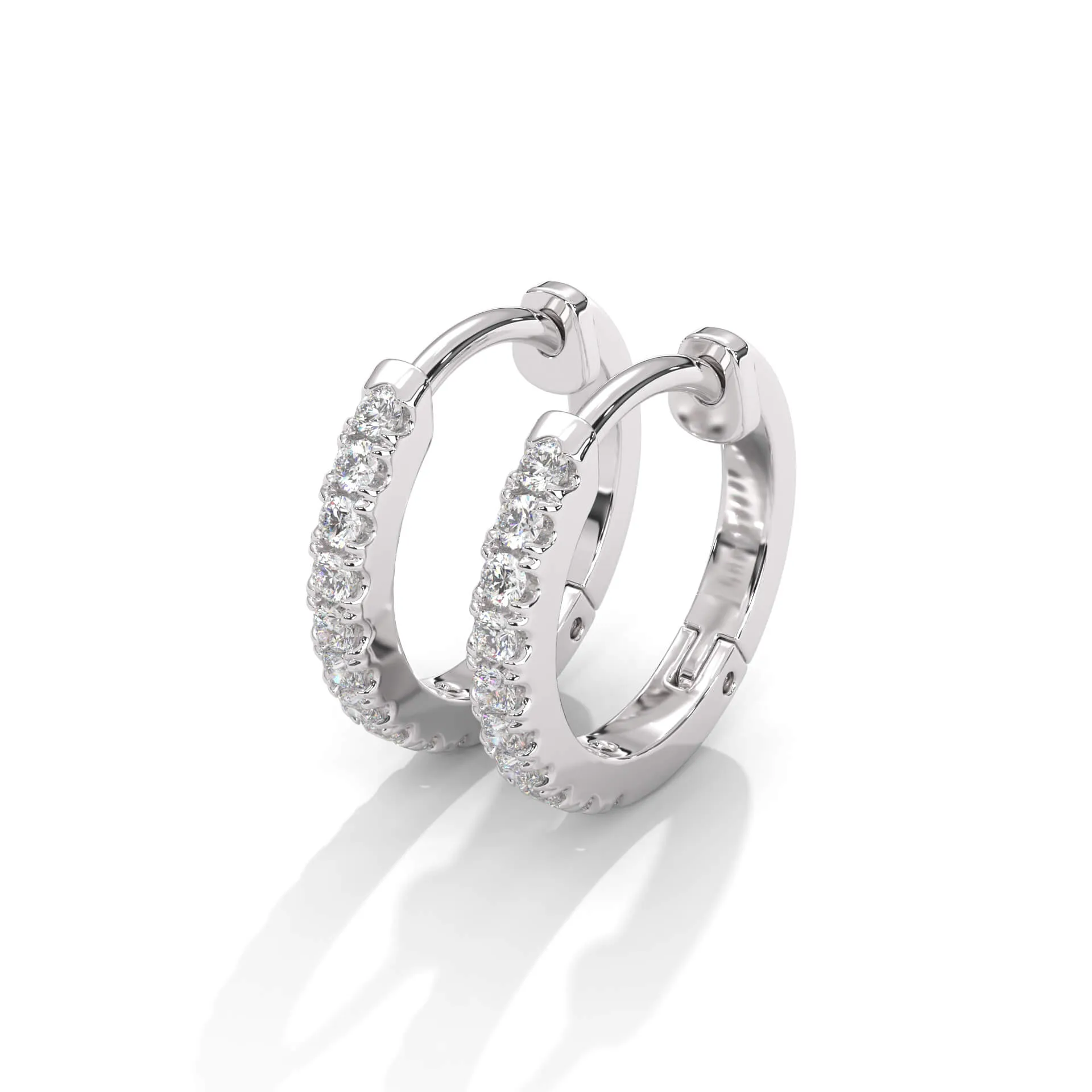 Sterling Silver Diamond Hoop Earrings